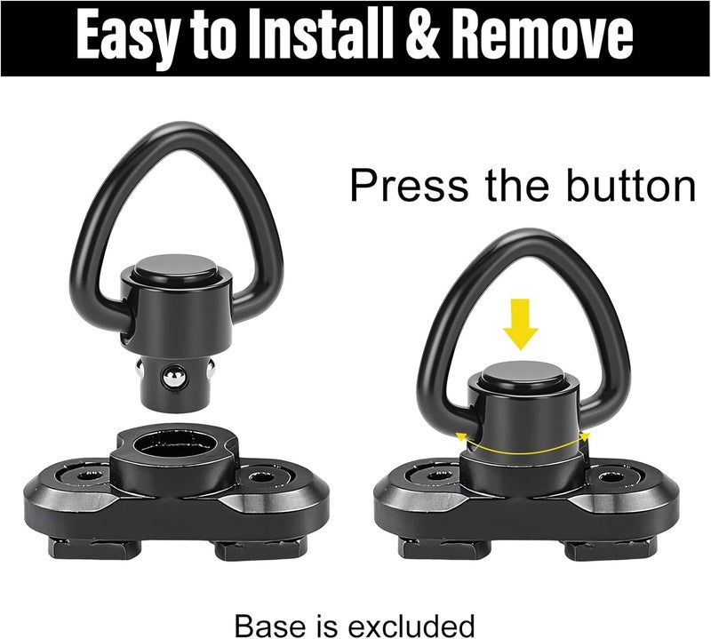 NEATABY Quick Detach Sling Swivel Attachments, Heavy Duty Button-Operated Mount, Two Point and Traditional Sling Swivel, Black - Image 5